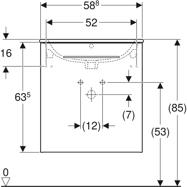 MOBILIER 60 CM SELNOVA SQUARE CU LAVOAR, O USA,NUC AMERICAN HICKORY DESCHIS